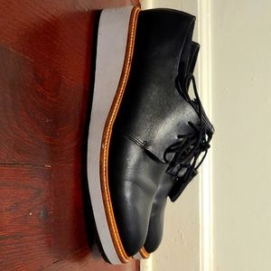 Loeffler Randall Callie Black Leather Demi-Wedge Size 10.5